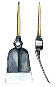 Utilice una azada de tipo 11-A, con un pico soldado para remover las piedras